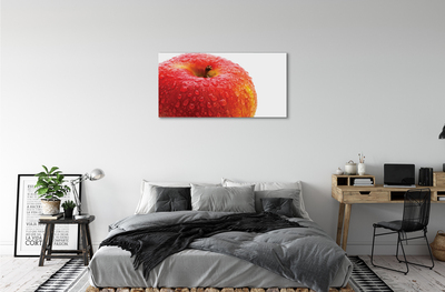 Schilderijen op canvas doek Waterdruppeltjes op een appel