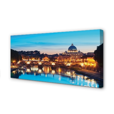 Foto op canvas Rome sunset river bridges