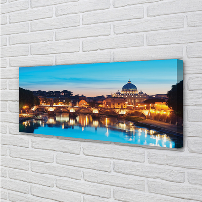 Foto op canvas Rome sunset river bridges