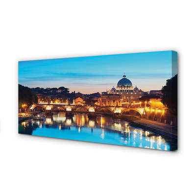 Foto op canvas Rome sunset river bridges