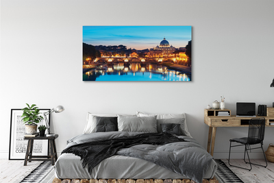 Foto op canvas Rome sunset river bridges