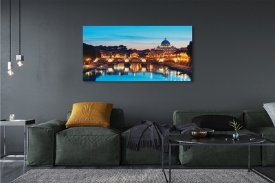 Foto op canvas Rome sunset river bridges