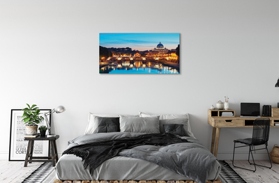 Foto op canvas Rome sunset river bridges