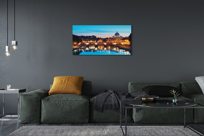 Foto op canvas Rome sunset river bridges