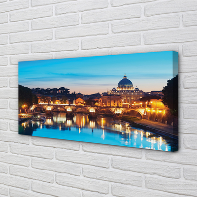 Foto op canvas Rome sunset river bridges