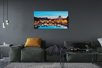 Foto op canvas Rome sunset river bridges