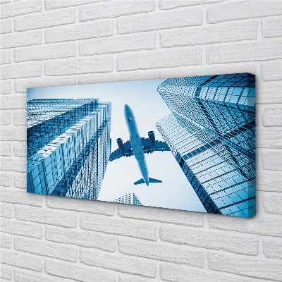 Schilderijen op canvas doek Gebouwen vliegtuighemel