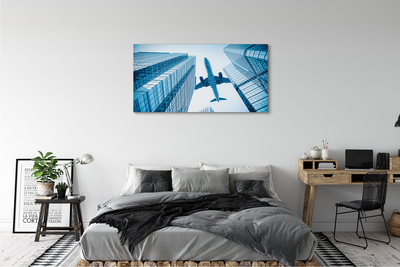 Schilderijen op canvas doek Gebouwen vliegtuighemel