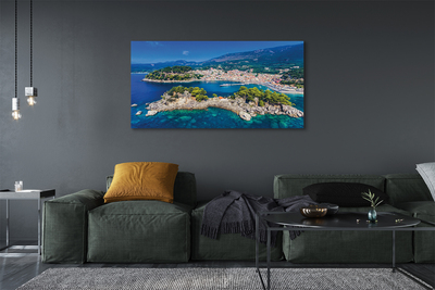 Foto op canvas Griekenland. Panorama van de stad van de zee