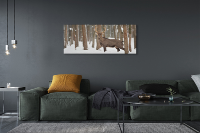 Foto op canvas Herten winter forest