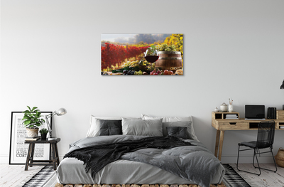 Canvas doek foto Herfst wijnglas
