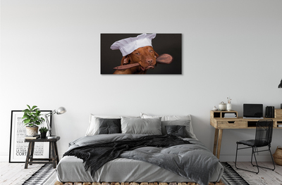 Schilderij op canvas Chef-kok hond