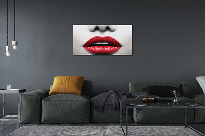 Schilderijen op canvas doek Rode vrouw met rode lippen
