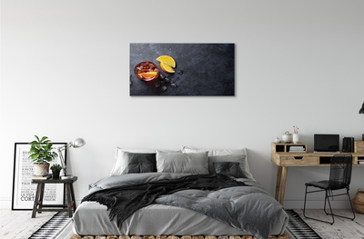 Canvas doek foto Bevroren citroenthee