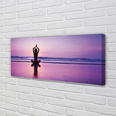 Schilderijen op canvas doek Vrouw zee yoga