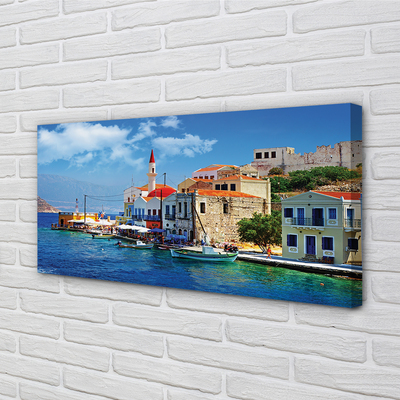 Foto op canvas Griekenland coast mountains sea