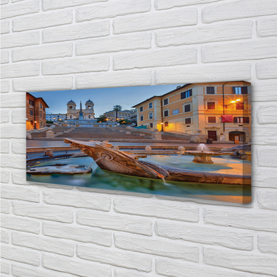 Foto op canvas Rome zonsondergang fontein gebouwen