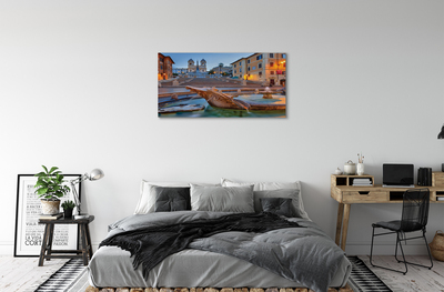 Foto op canvas Rome zonsondergang fontein gebouwen