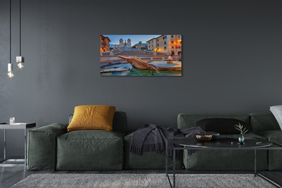 Foto op canvas Rome zonsondergang fontein gebouwen