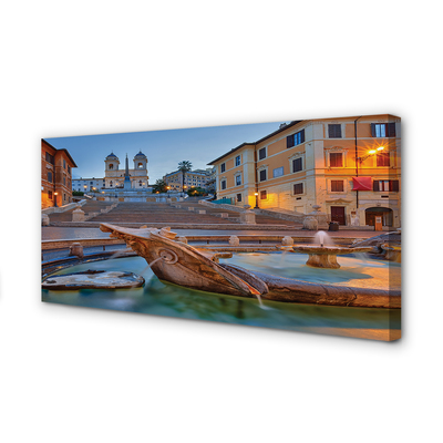 Foto op canvas Rome zonsondergang fontein gebouwen