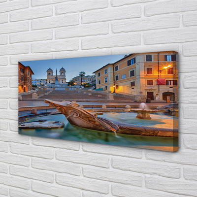 Foto op canvas Rome zonsondergang fontein gebouwen