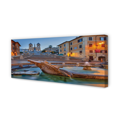 Foto op canvas Rome zonsondergang fontein gebouwen