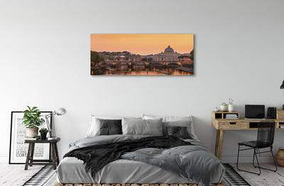 Foto op canvas Rome sunset bridges river-gebouwen