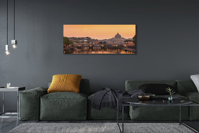 Foto op canvas Rome sunset bridges river-gebouwen