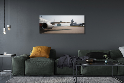 Schilderijen op canvas doek Vliegtuig gebouwen luchthaven lucht