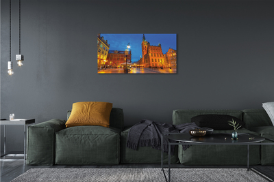Foto op canvas Gdańsk old town night church