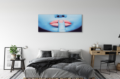 Schilderijen op canvas doek Vrouw neon mond