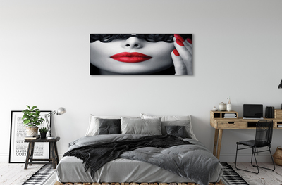 Schilderijen op canvas doek Rode vrouw mond