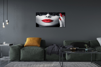 Schilderijen op canvas doek Rode vrouw mond