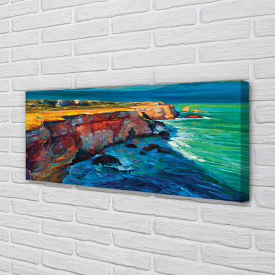 Schilderijen op canvas doek Sea sky rocks