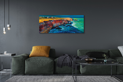 Schilderijen op canvas doek Sea sky rocks