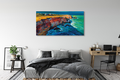 Schilderijen op canvas doek Sea sky rocks