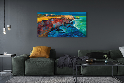 Schilderijen op canvas doek Sea sky rocks