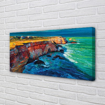 Schilderijen op canvas doek Sea sky rocks