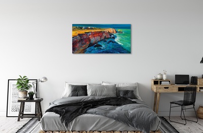 Schilderijen op canvas doek Sea sky rocks