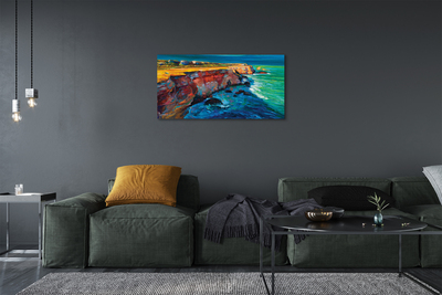 Schilderijen op canvas doek Sea sky rocks