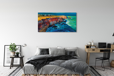 Schilderijen op canvas doek Sea sky rocks