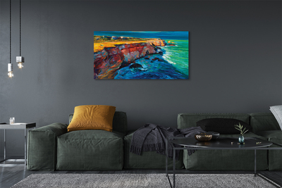 Schilderijen op canvas doek Sea sky rocks