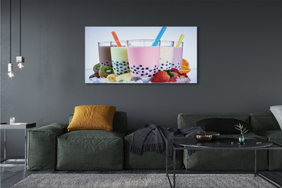 Canvas doek foto Melkcocktails met fruit