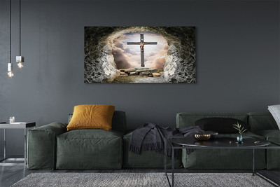 Schilderij op canvas Jezus cross cave