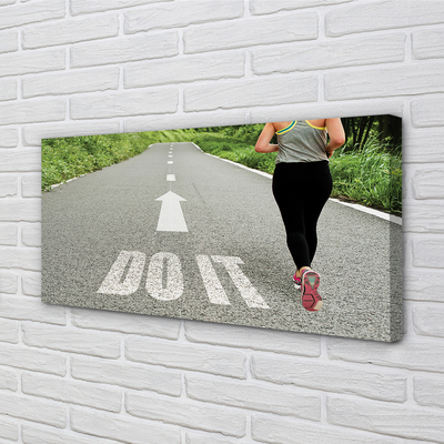 Schilderij canvas Vrouw weg lopen