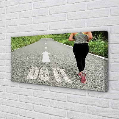 Schilderij canvas Vrouw weg lopen