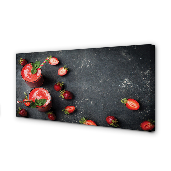 Canvas doek foto Aardbei coctail