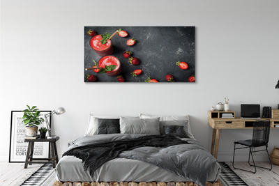 Canvas doek foto Aardbei coctail