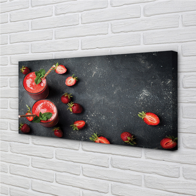 Canvas doek foto Aardbei coctail