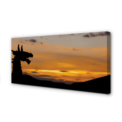 Schilderij canvas Zonsondergang drakenhemel